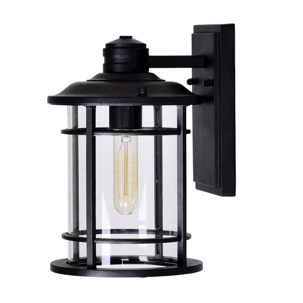 Belmont 1 Light Outdoor Black Wall Lantern. Picture 6