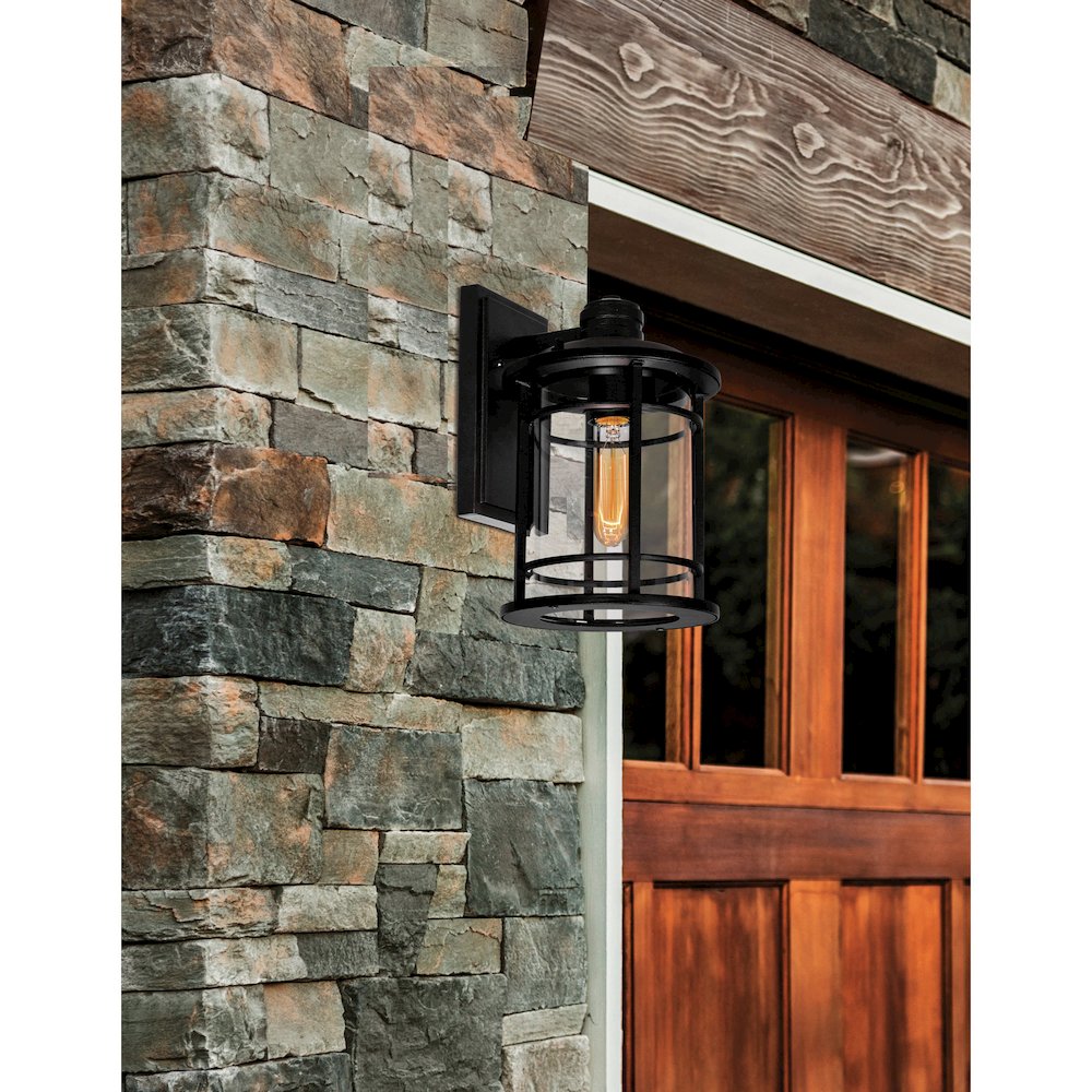 Belmont 1 Light Outdoor Black Wall Lantern. Picture 7