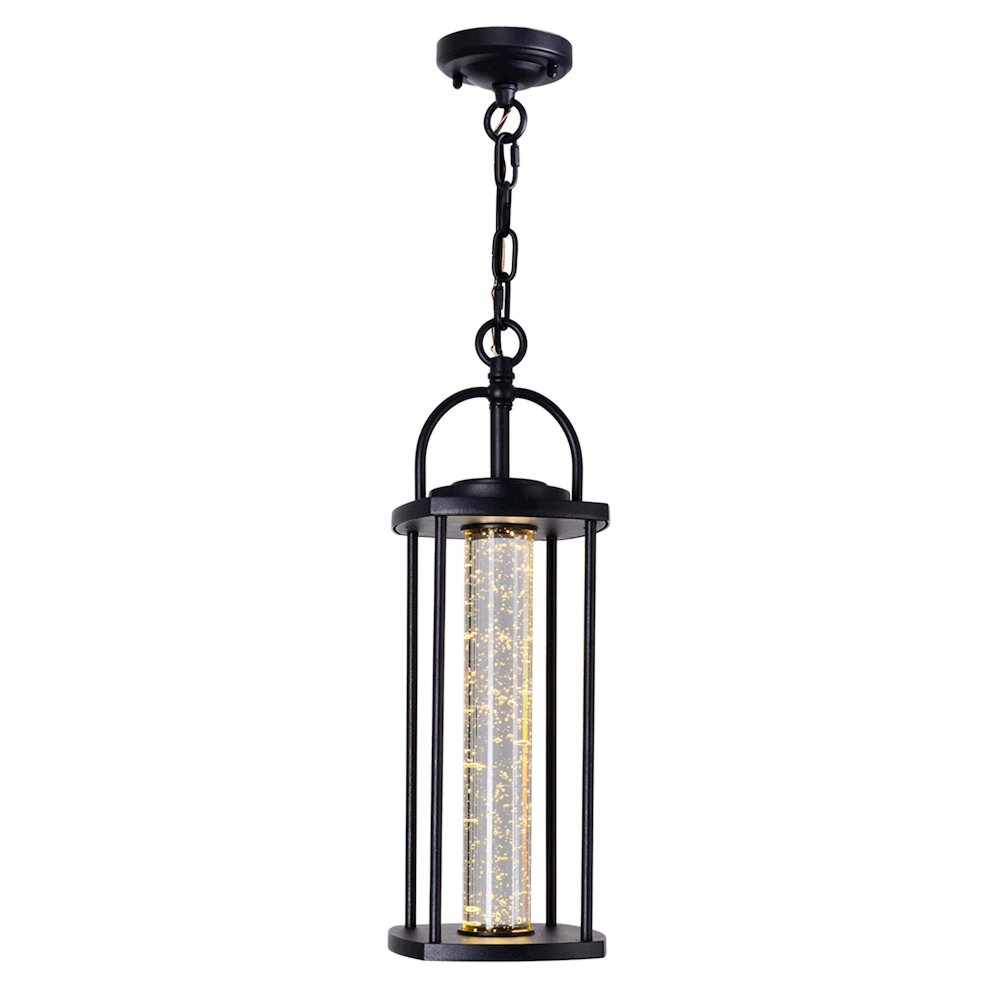 Greenwood LED Outdoor Black Pendant. Picture 1