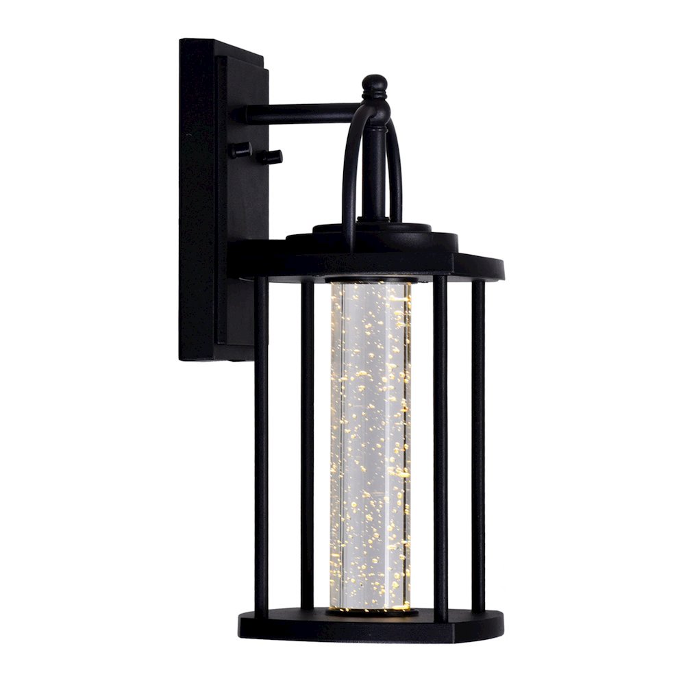 Greenwood LED Outdoor Black Wall Lantern. Picture 1