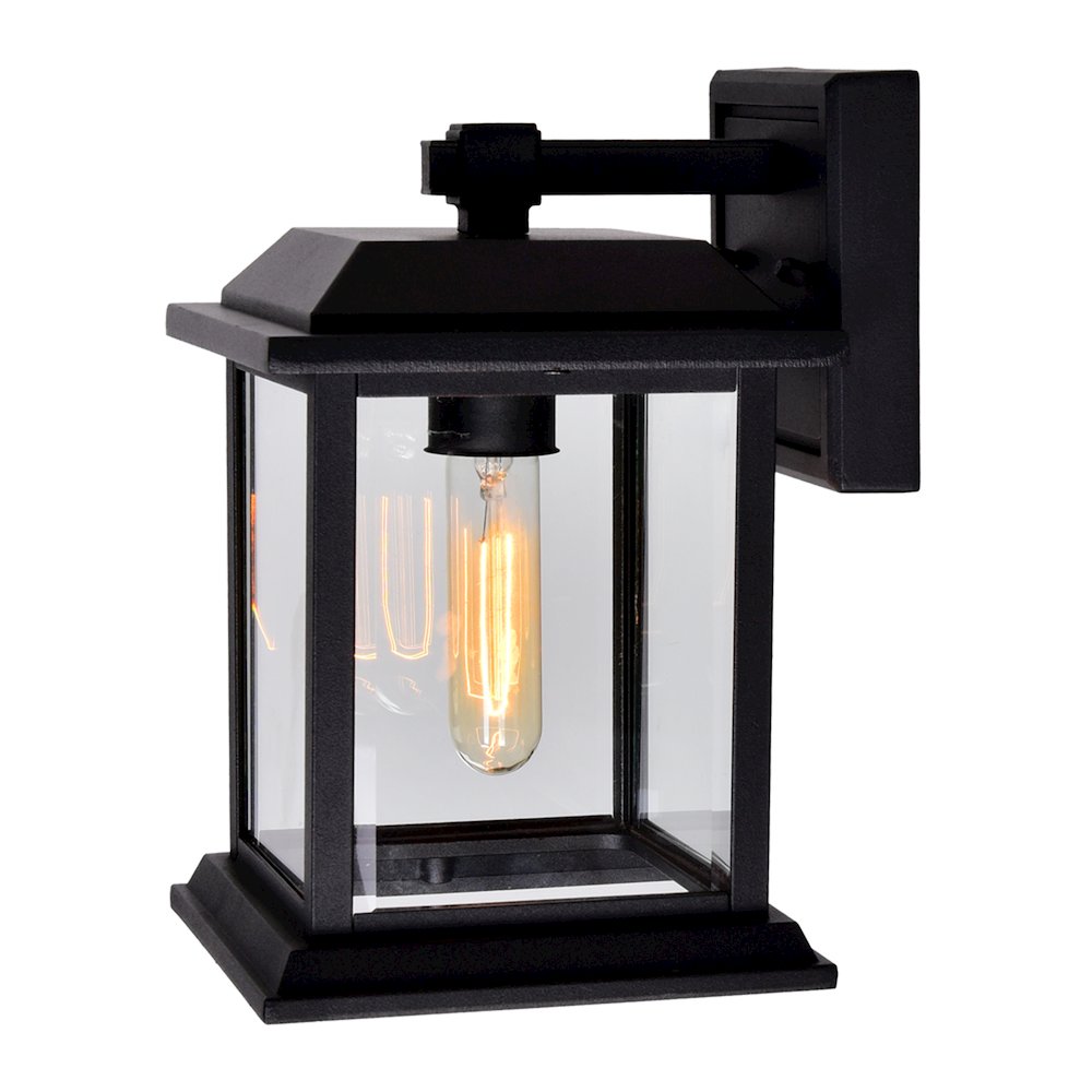 Blackbridge 1 Light Outdoor Black Wall Lantern. Picture 1