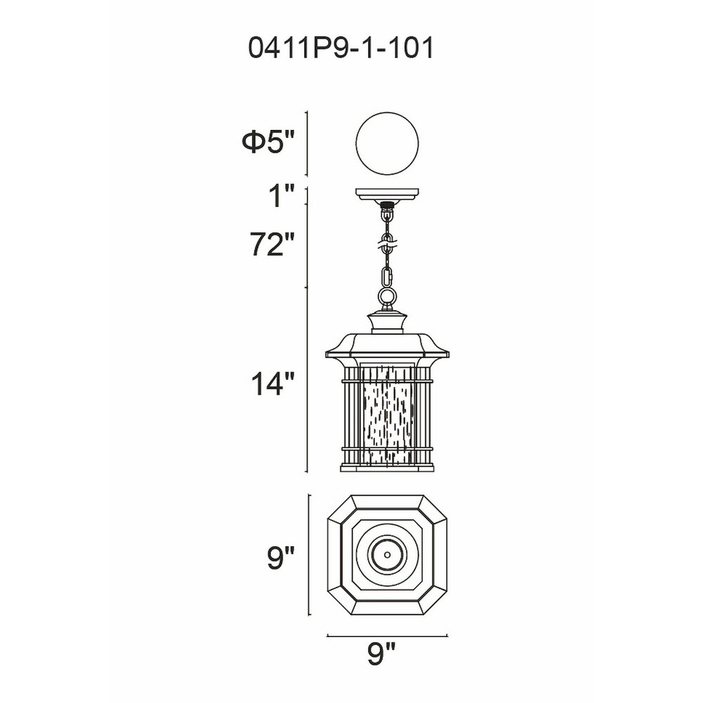 Blackburn 1 Light Outdoor Black Pendant. Picture 7