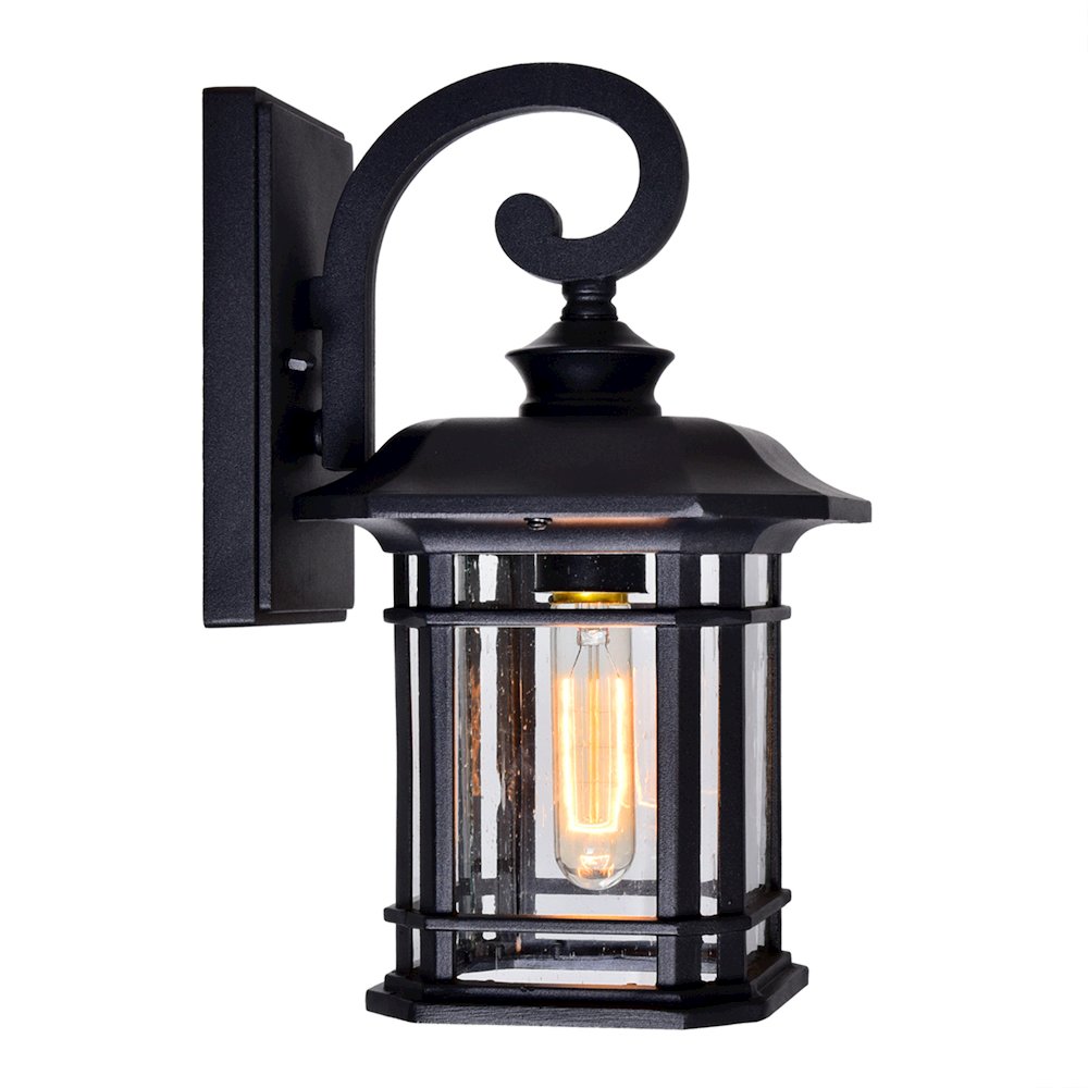 Blackburn 1 Light Outdoor Black Wall Lantern. Picture 1