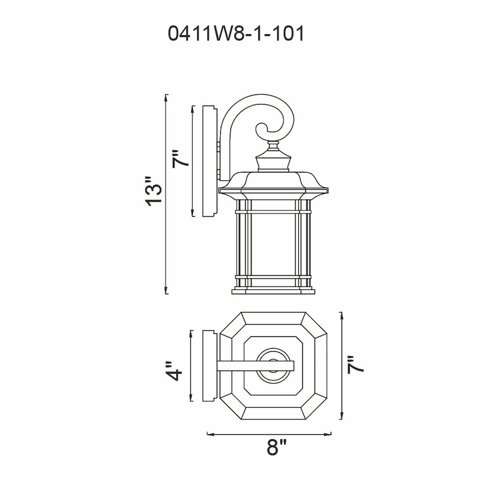 Blackburn 1 Light Outdoor Black Wall Lantern. Picture 7