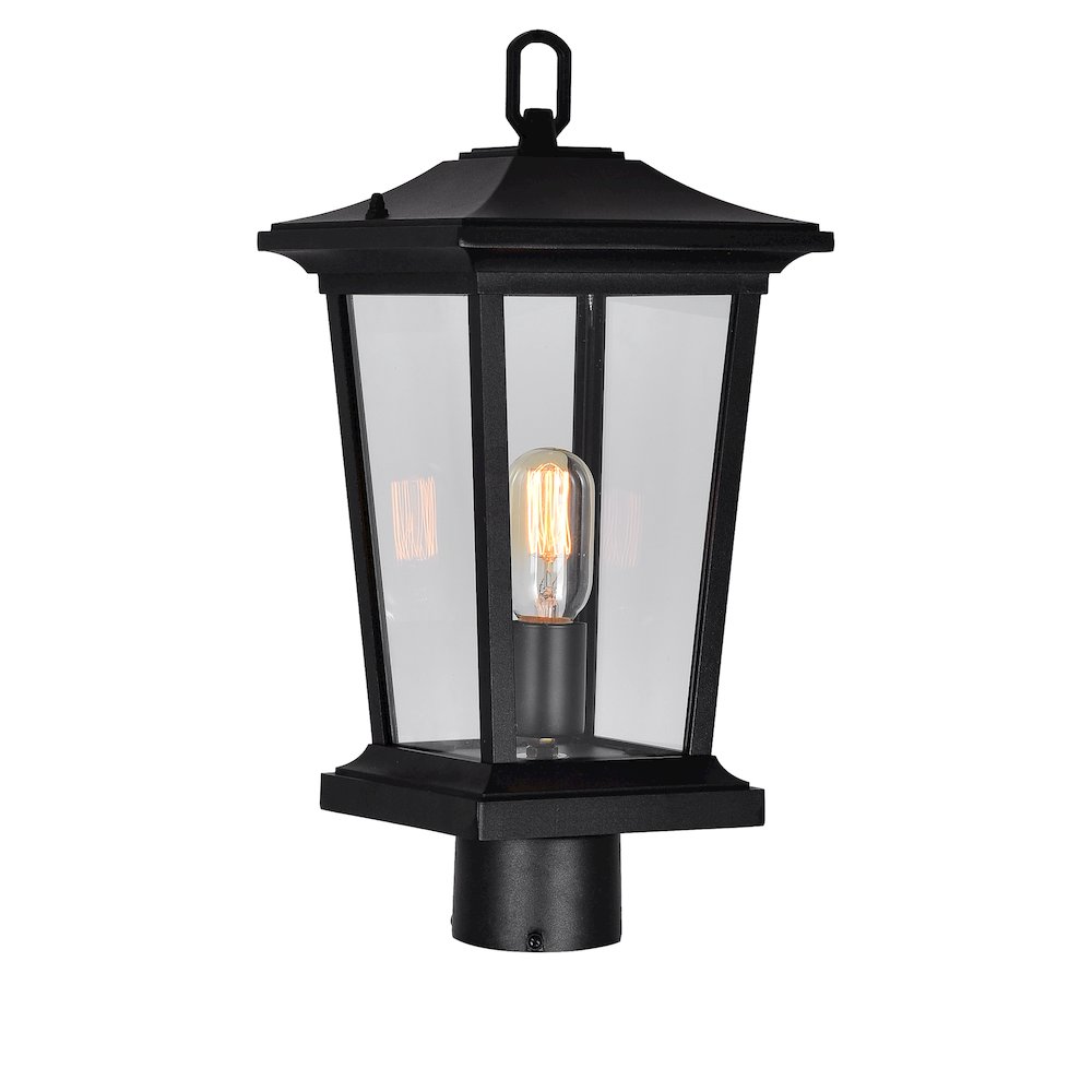 Leawood 1 Light Black Outdoor Lantern Head. Picture 2