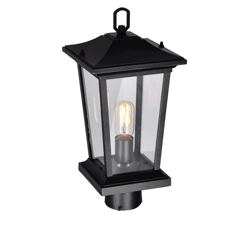 Leawood 1 Light Black Outdoor Lantern Head. Picture 4