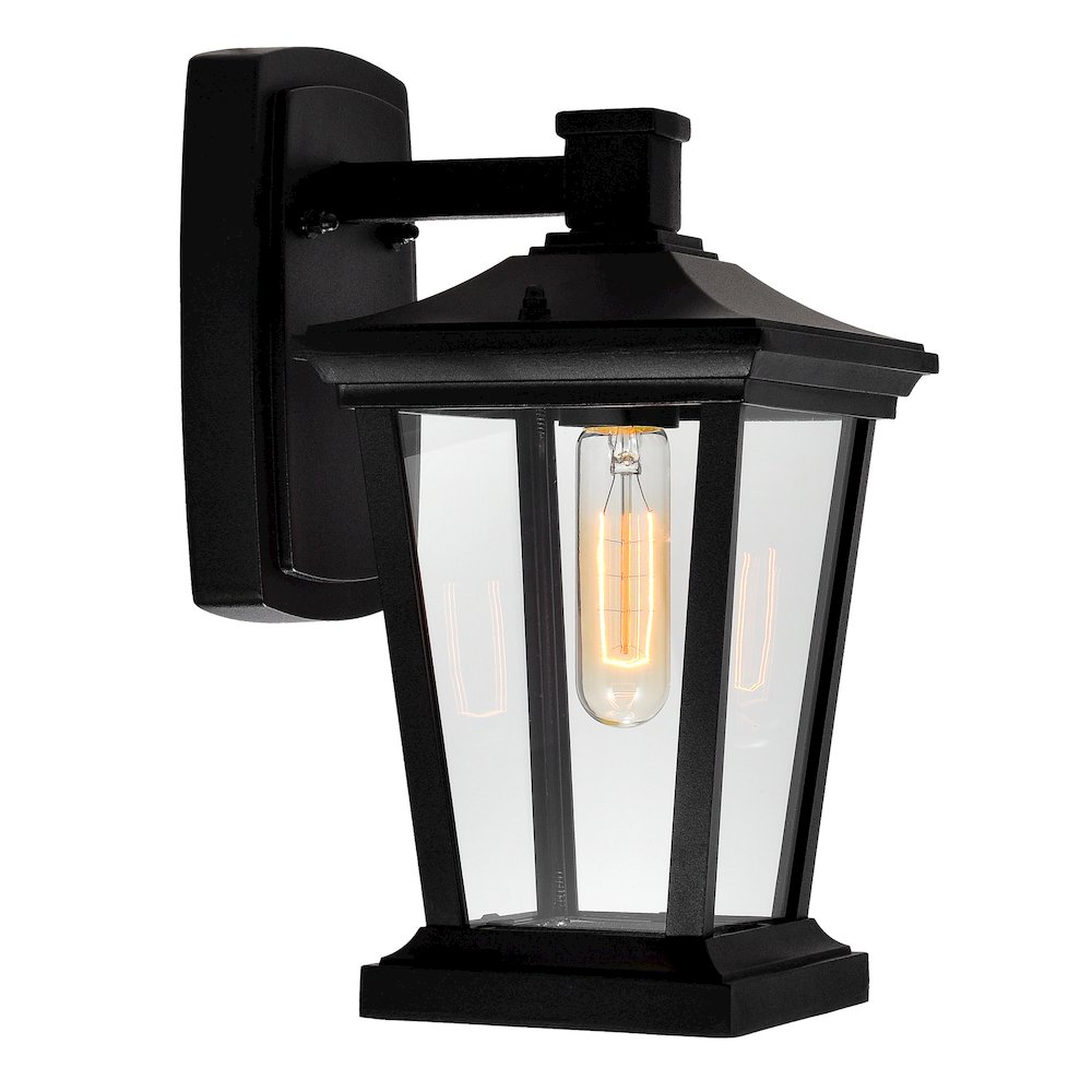 Leawood 1 Light Black Outdoor Wall Light. Picture 1