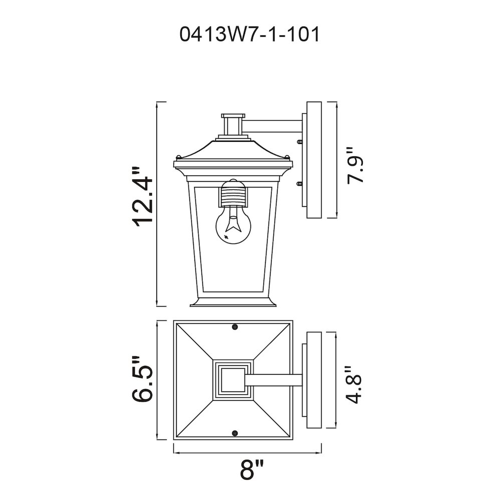 Leawood 1 Light Black Outdoor Wall Light. Picture 7