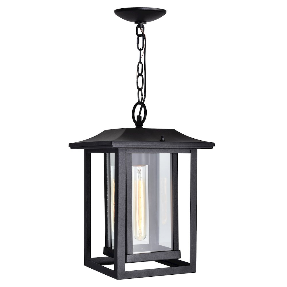 Winfield 1 Light Black Outdoor Hanging Light. Picture 1