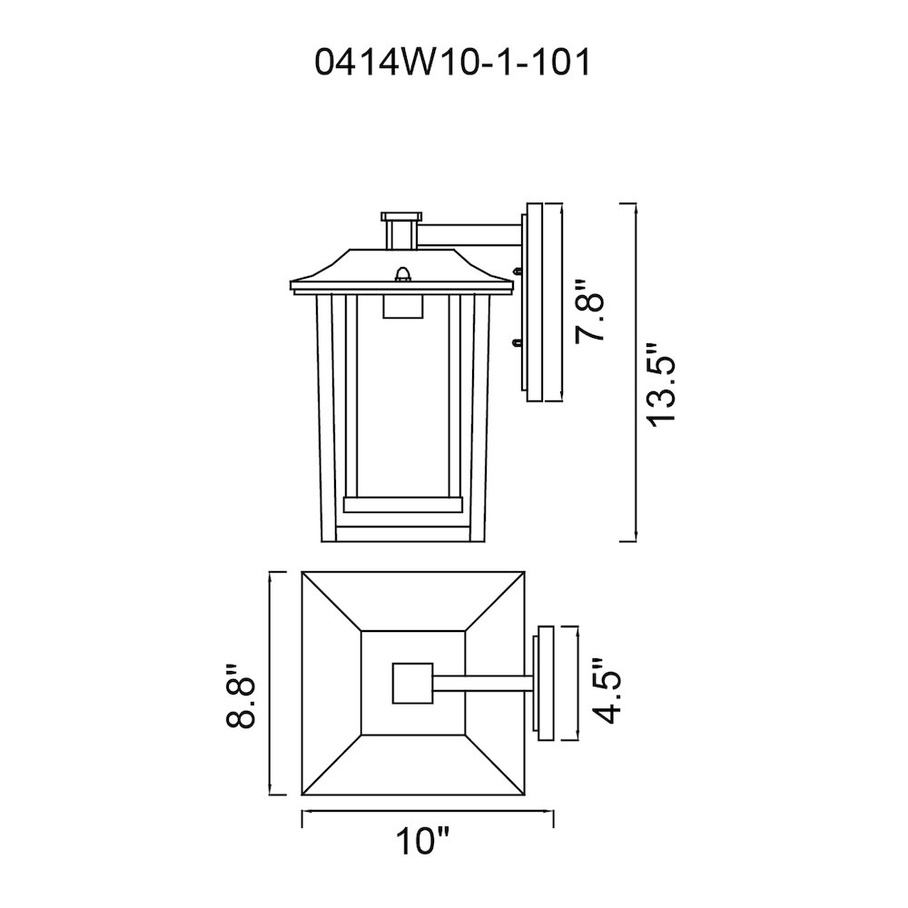 Winfield 1 Light Black Outdoor Wall Light. Picture 8