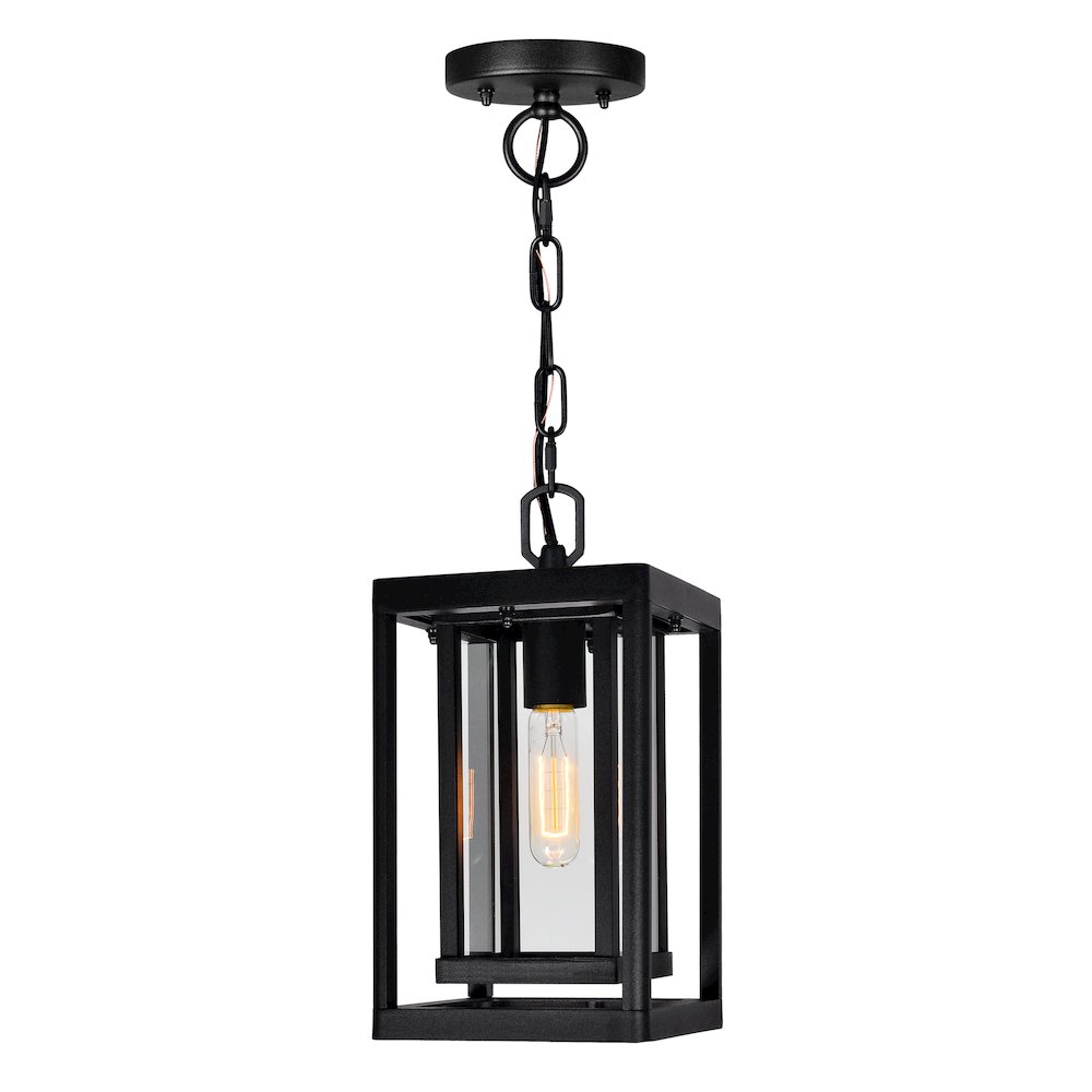 Mulvane 1 Light Black Outdoor Hanging Light. Picture 1