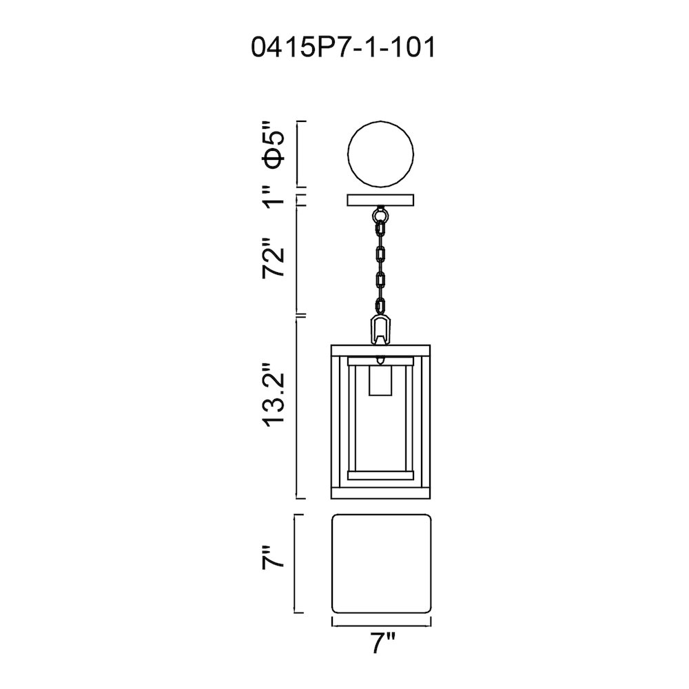 Mulvane 1 Light Black Outdoor Hanging Light. Picture 7