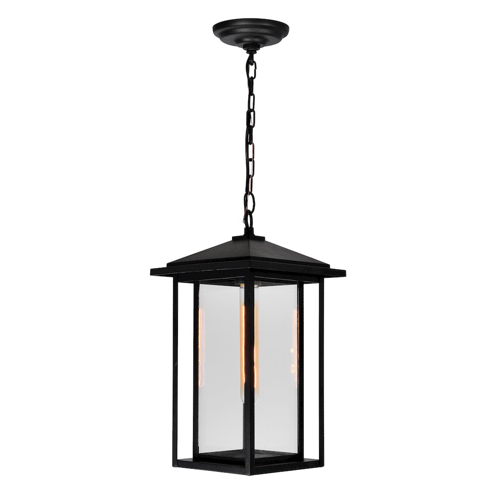 Crawford 1 Light Black Outdoor Hanging Light. Picture 2