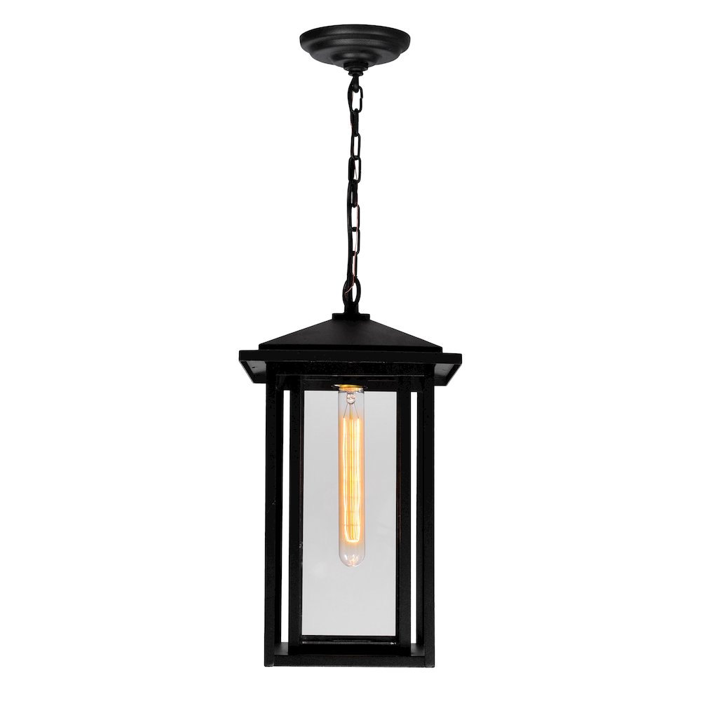 Crawford 1 Light Black Outdoor Hanging Light. Picture 4