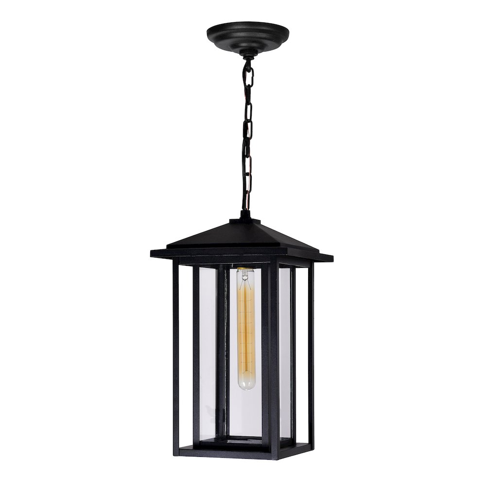 Crawford 1 Light Black Outdoor Hanging Light. Picture 5