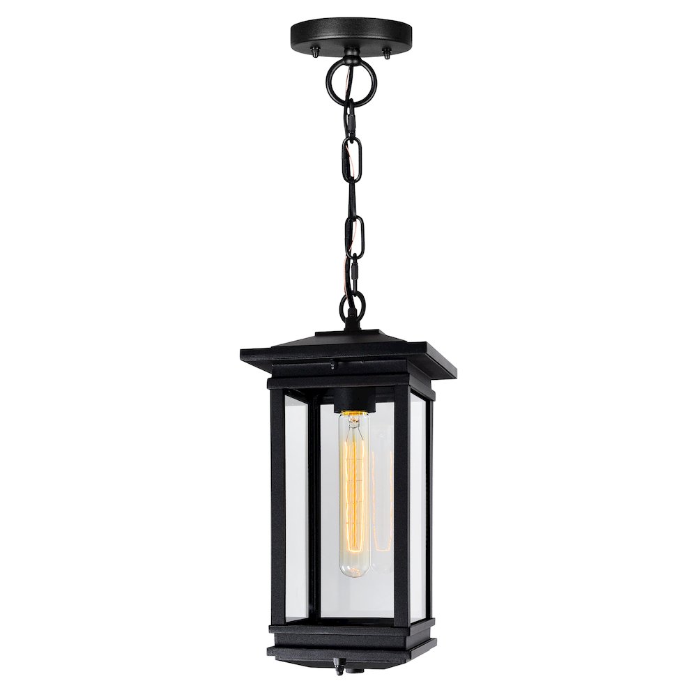Oakwood 1 Light Outdoor Black Pendant. Picture 1