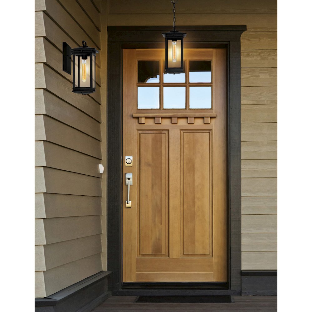 Oakwood 1 Light Outdoor Black Pendant. Picture 6