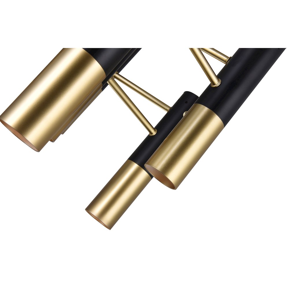 Anem 7 Light Down Chandelier With Matte Black & Satin Gold Finish. Picture 4