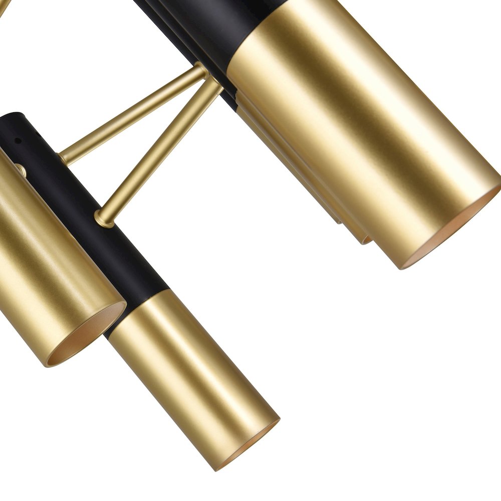Anem 7 Light Down Chandelier With Matte Black & Satin Gold Finish. Picture 5