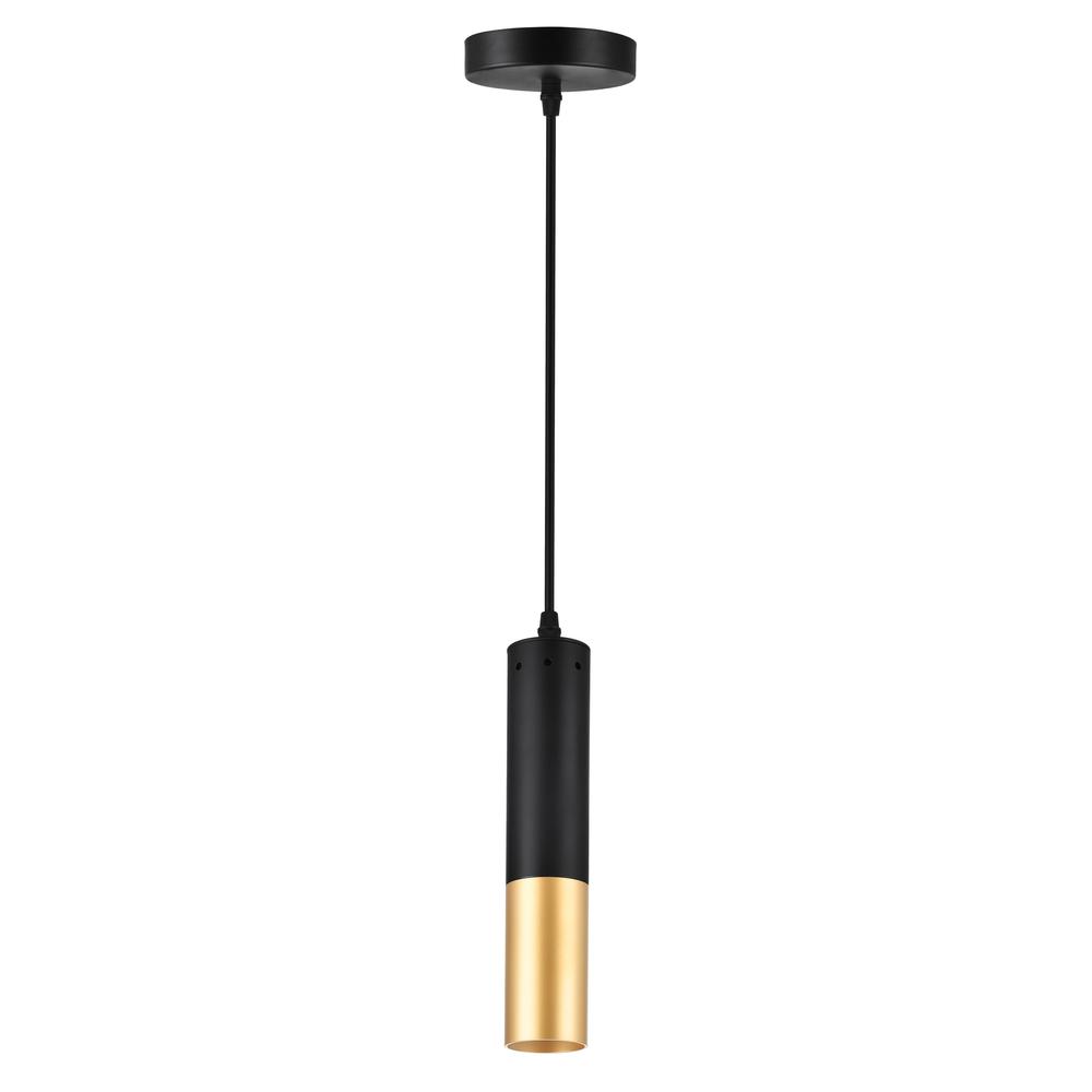 Anem 1 Light Down Mini Pendant With Matte Black & Satin Gold Finish. Picture 1