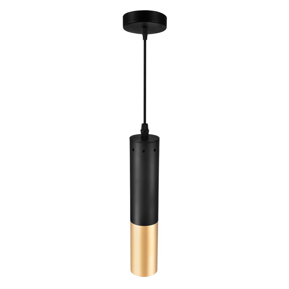 Anem 1 Light Down Mini Pendant With Matte Black & Satin Gold Finish. Picture 2