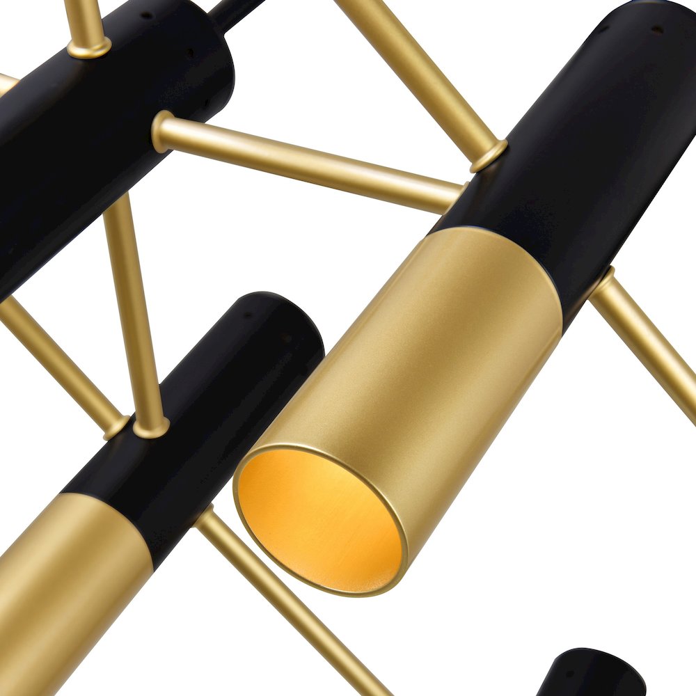 Anem 10 Light Down Chandelier With Matte Black & Satin Gold Finish. Picture 6