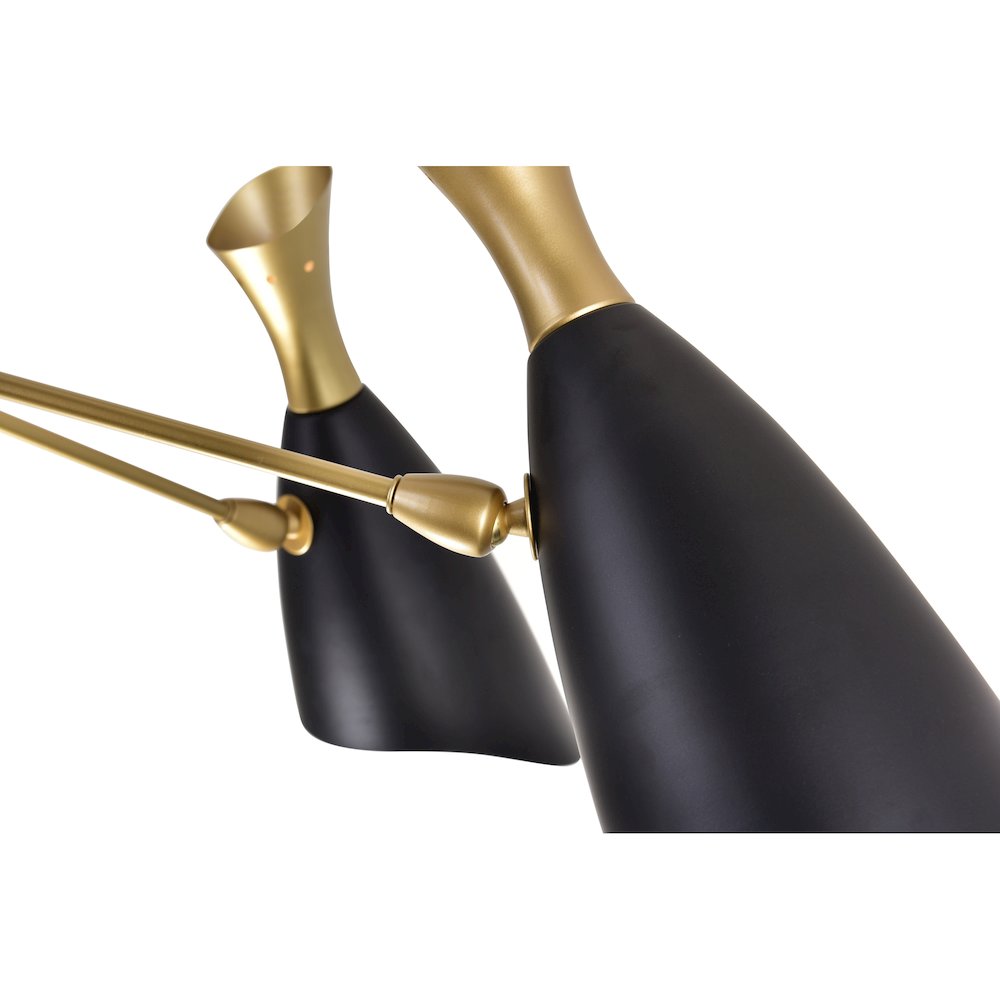 Rolin 12 Light Down Chandelier With Matte Black & Satin Gold Finish. Picture 3