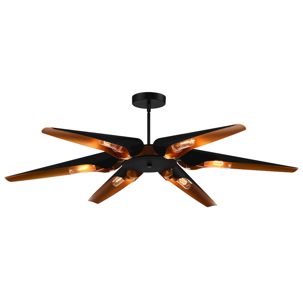 Amar 6 Light Chandelier With Matte Black Finish. Picture 1