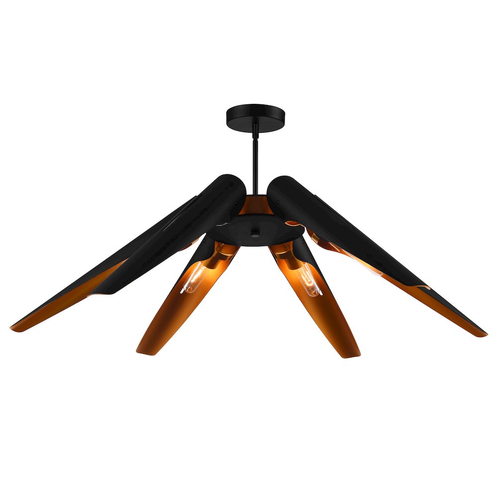 Amar 6 Light Chandelier With Matte Black Finish. Picture 2