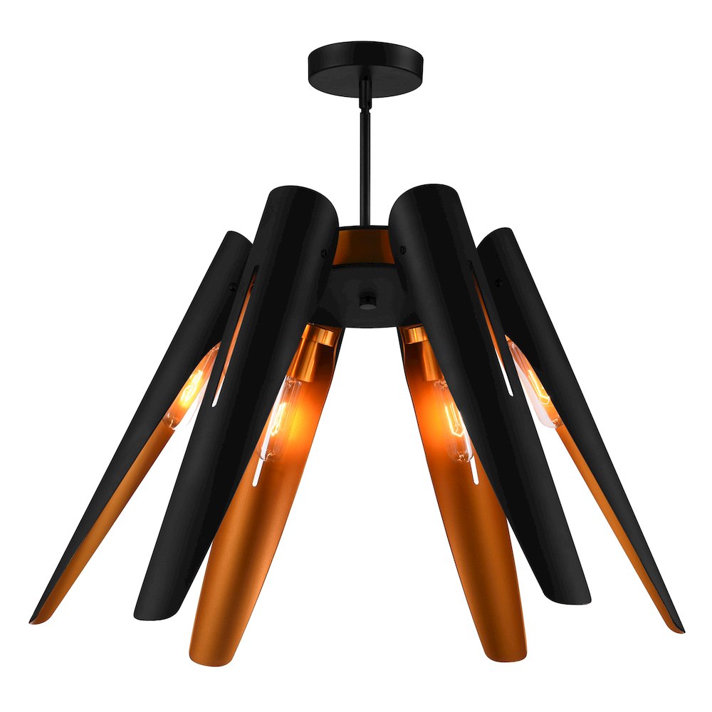 Amar 6 Light Chandelier With Matte Black Finish. Picture 3