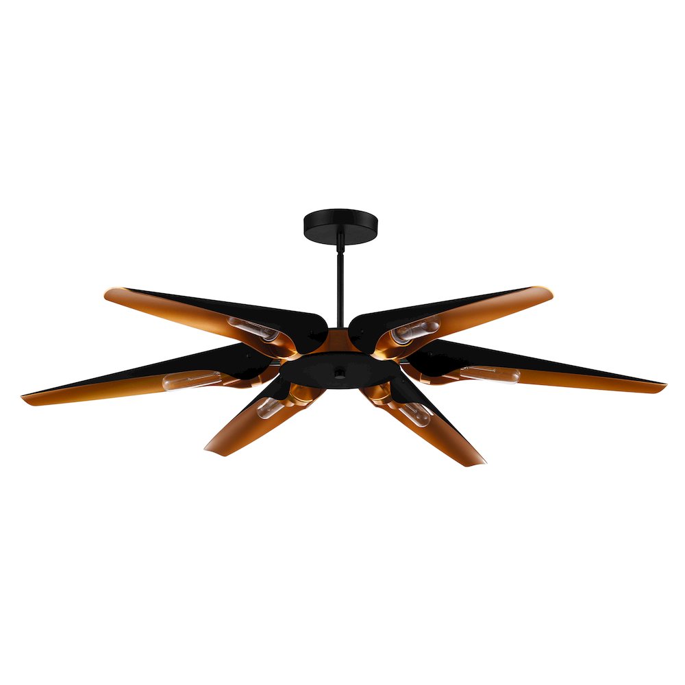 Amar 6 Light Chandelier With Matte Black Finish. Picture 4