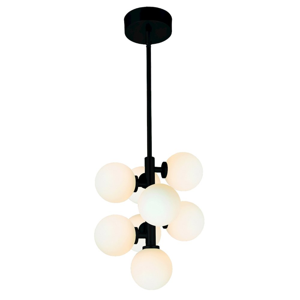 Arya 8 Light Pendant With Black Finish. Picture 1