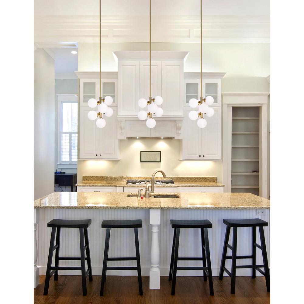 Arya 8 Light Pendant With Satin Gold Finish. Picture 6