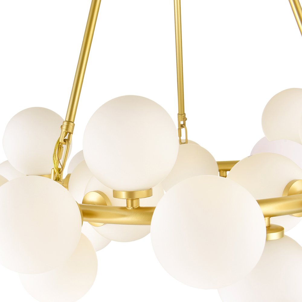 Arya 25 Light Chandelier With Satin Gold Finish. Picture 5