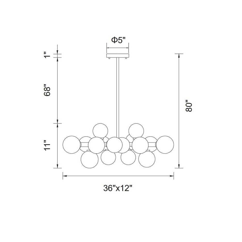 Arya 16 Light Chandelier With Black Finish. Picture 5