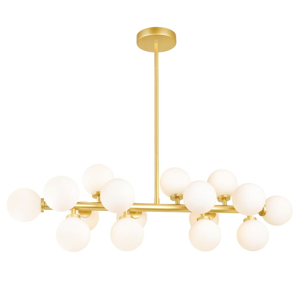 Arya 16 Light Chandelier With Satin Gold Finish. Picture 2