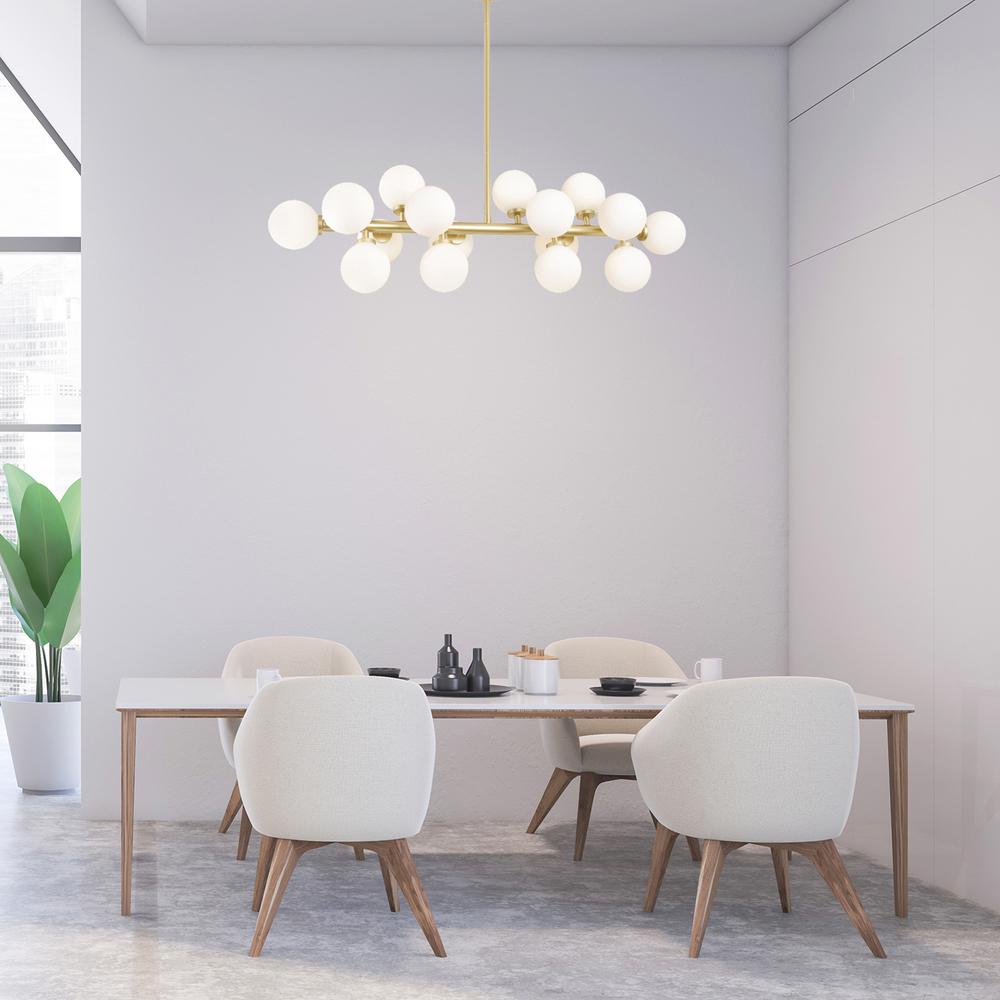 Arya 16 Light Chandelier With Satin Gold Finish. Picture 6