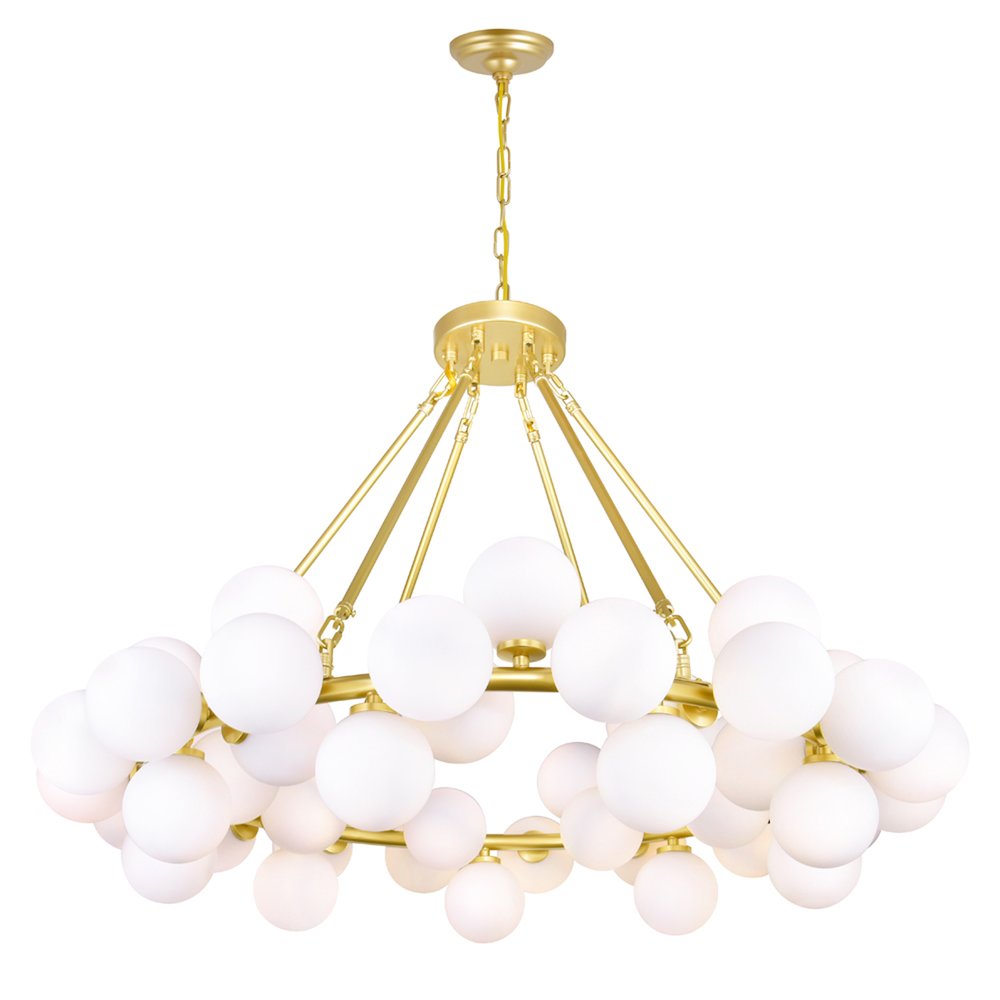 Arya 45 Light Chandelier With Satin Gold Finish. Picture 1