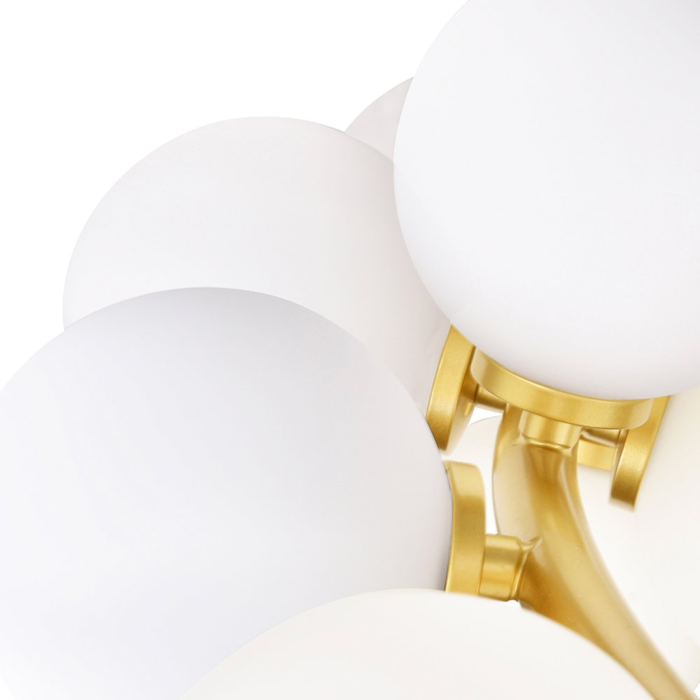 Arya 45 Light Chandelier With Satin Gold Finish. Picture 5