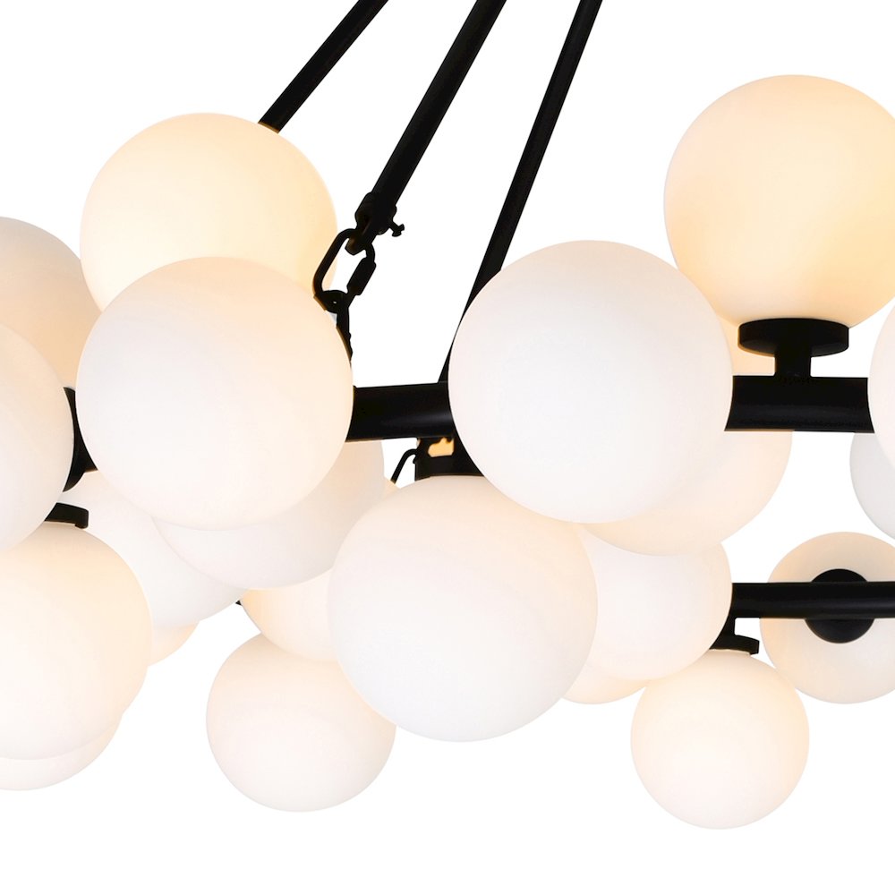 Arya 70 Light Chandelier With Black Finish. Picture 3