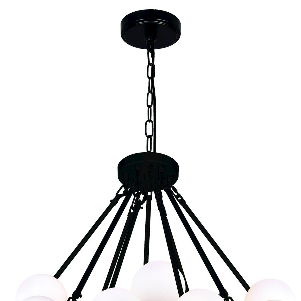 Arya 70 Light Chandelier With Black Finish. Picture 5