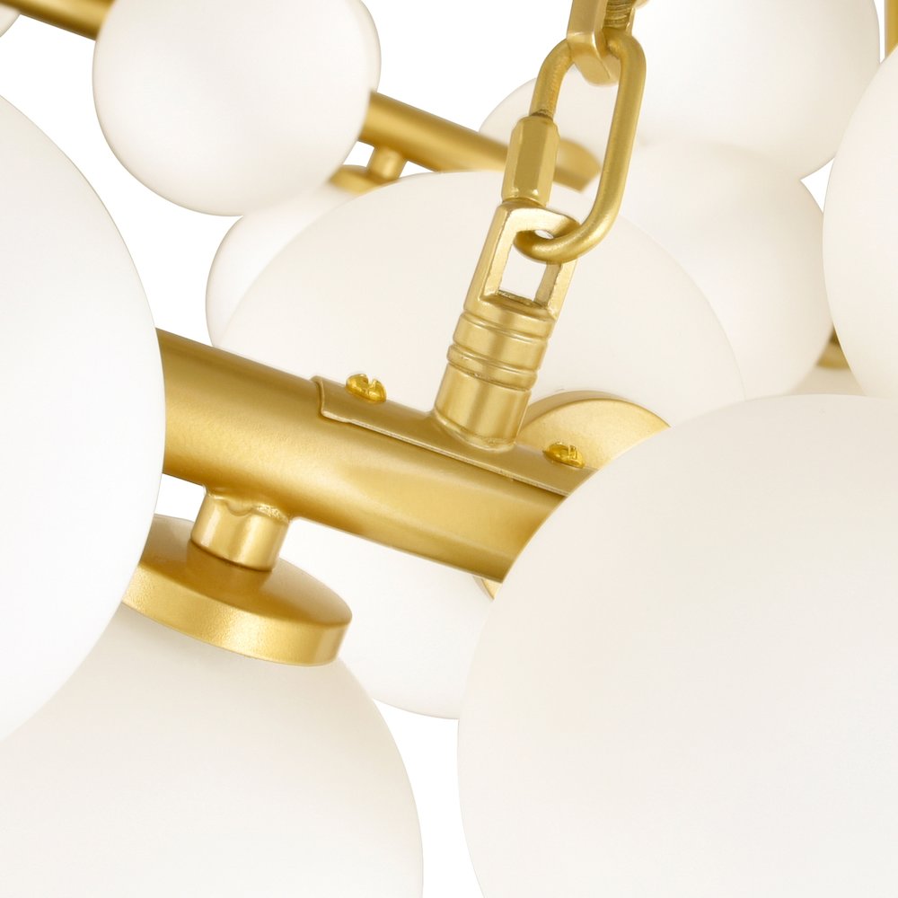 Arya 70 Light Chandelier With Satin Gold Finish. Picture 4