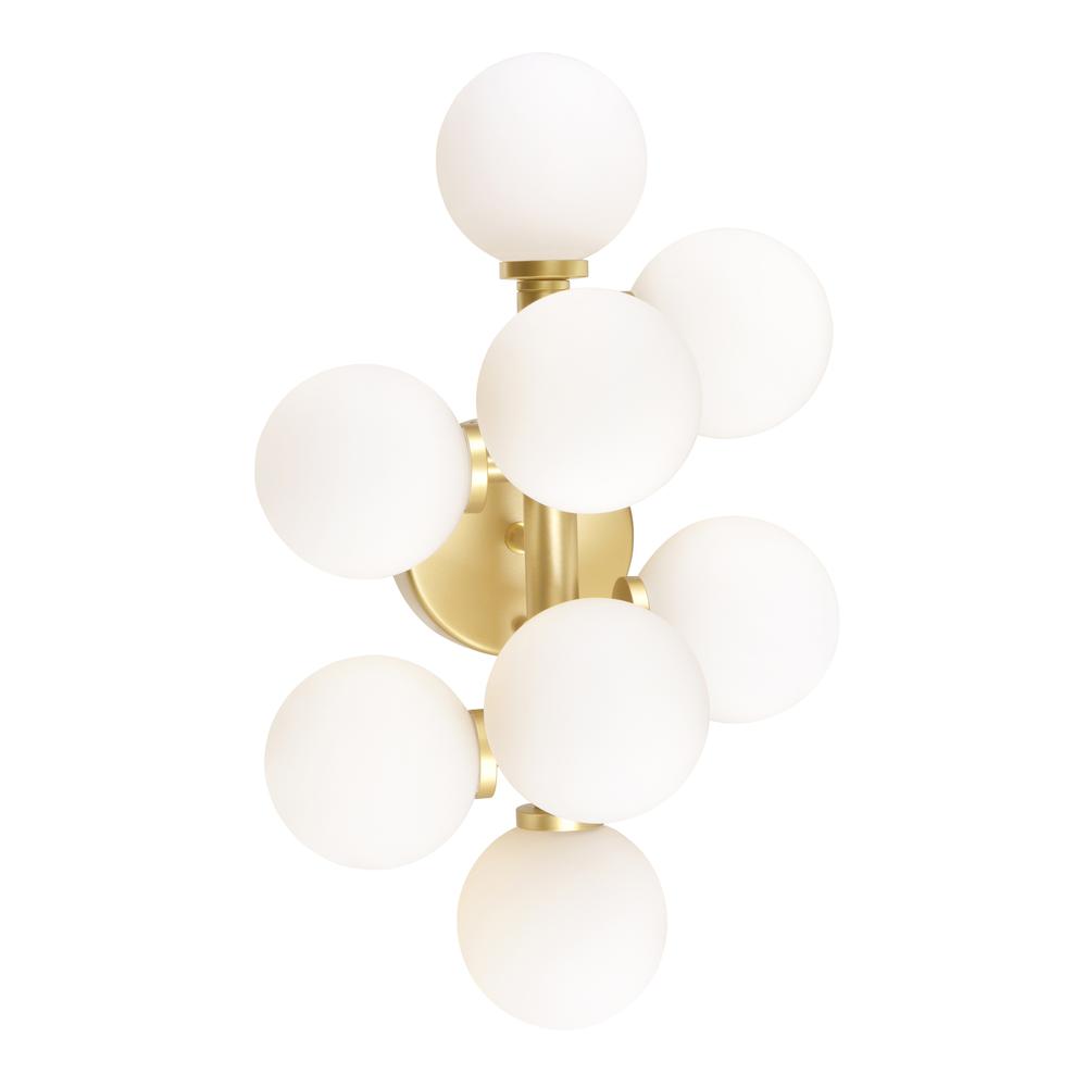 Arya 8 Light Wall Sconce With Satin Gold Finish. Picture 5