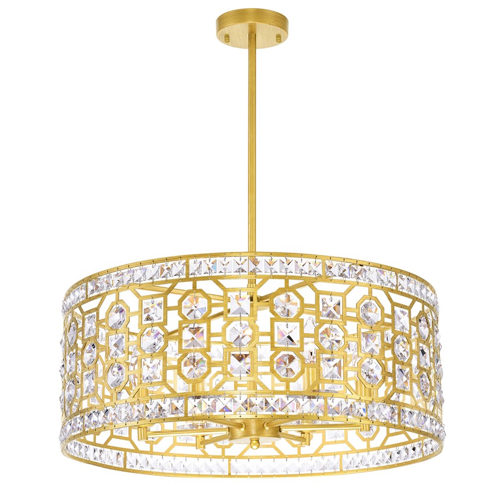 Belinda 6 Light Chandelier With Champagne Finish. Picture 1