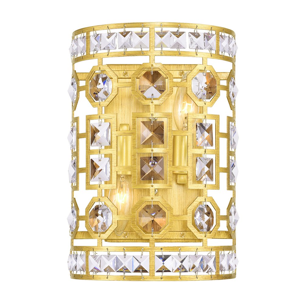 Belinda 2 Light Wall Sconce With Champagne Finish. Picture 2