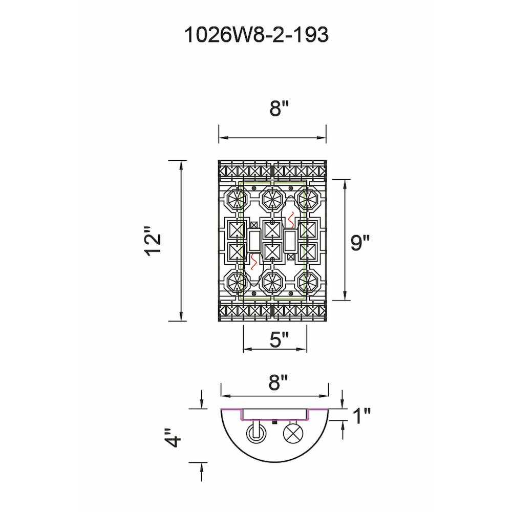Belinda 2 Light Wall Sconce With Champagne Finish. Picture 6