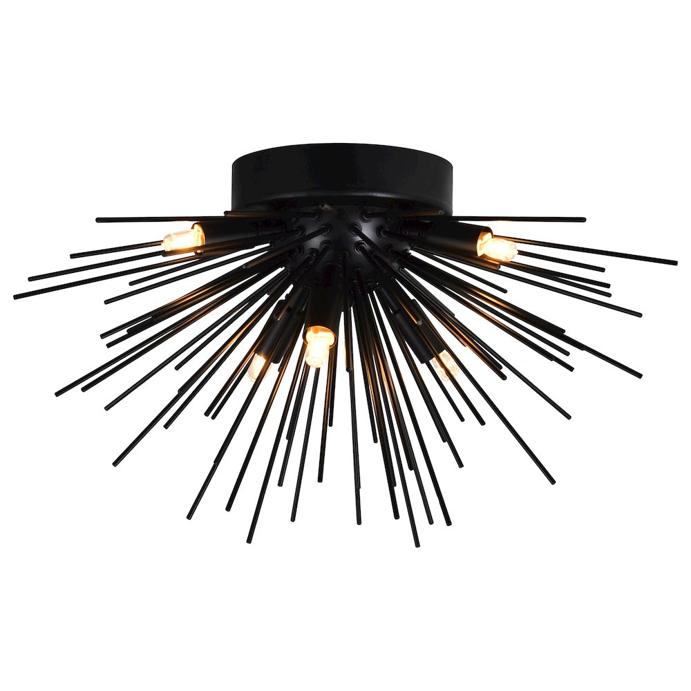 Savannah 6 Light Flush Mount With Black Finish. Picture 2