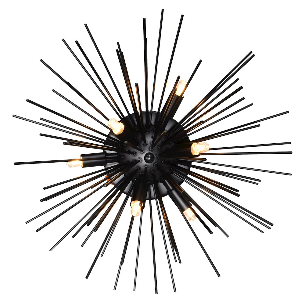 Savannah 6 Light Flush Mount With Black Finish. Picture 3