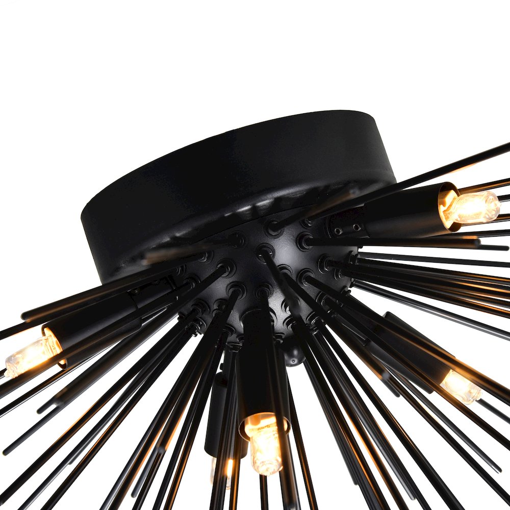 Savannah 6 Light Flush Mount With Black Finish. Picture 6