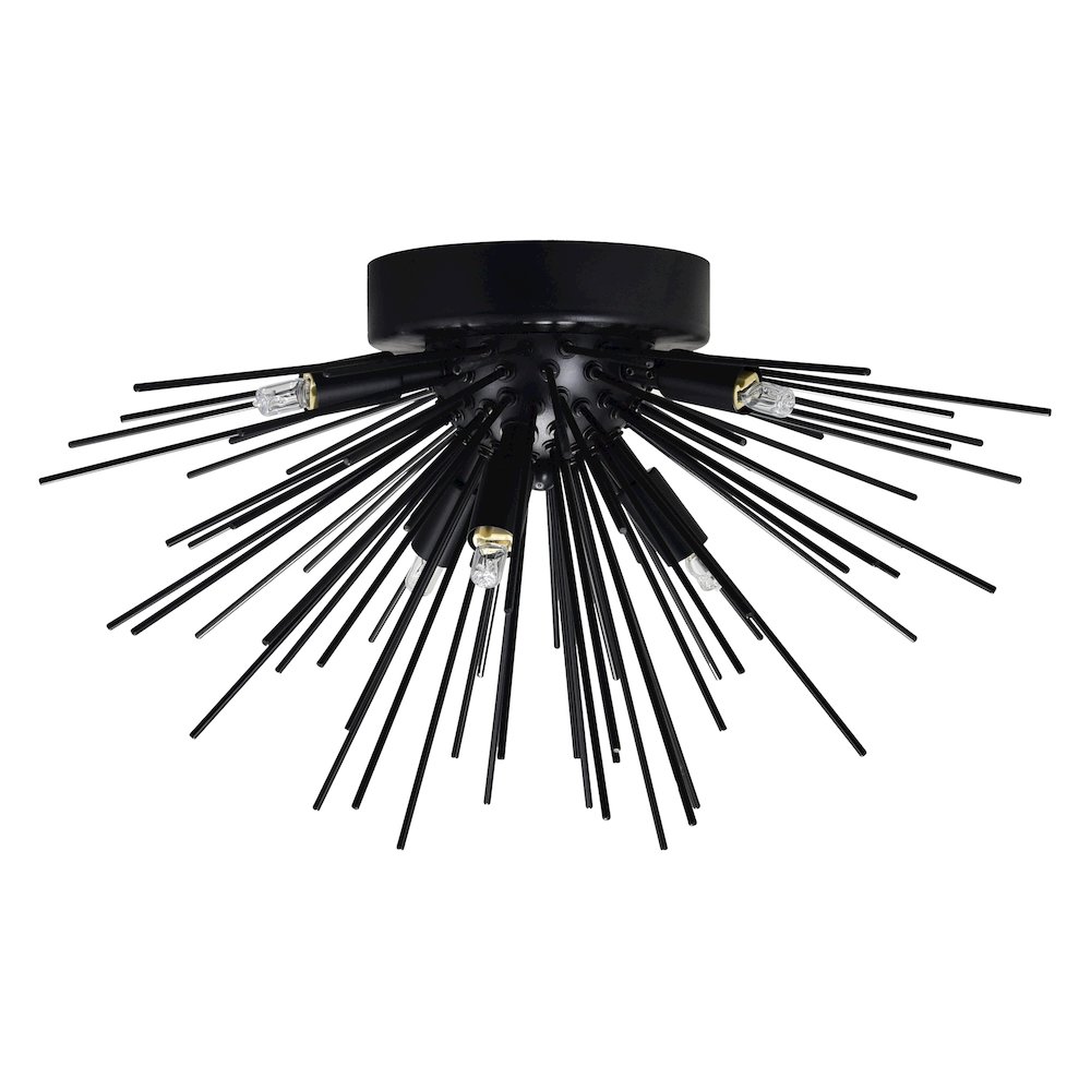 Savannah 6 Light Flush Mount With Black Finish. Picture 7